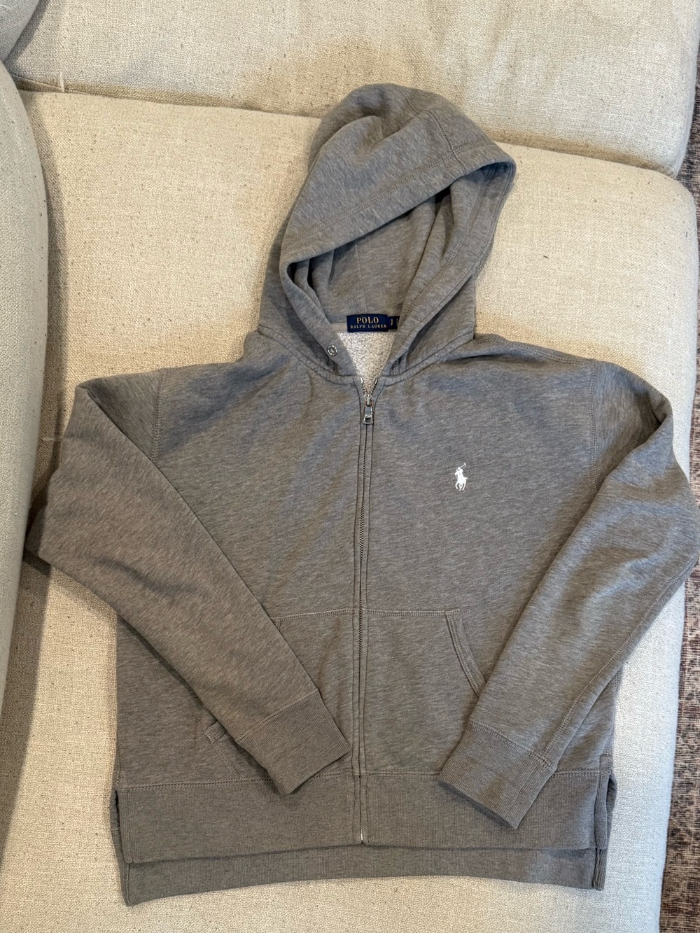 Polo Ralph Lauren Gray Full Zip Hoodie | Size Small